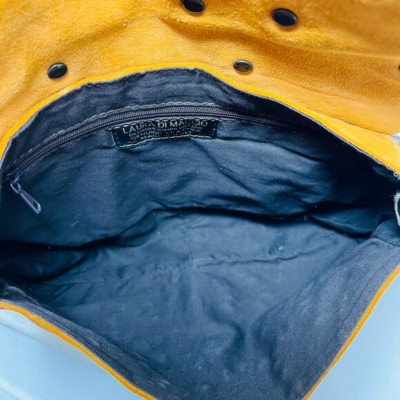 Laura Di Maggio Hand Tooled Leather Clutch Bag Italy Wrist Gold - Picture 9 of 9